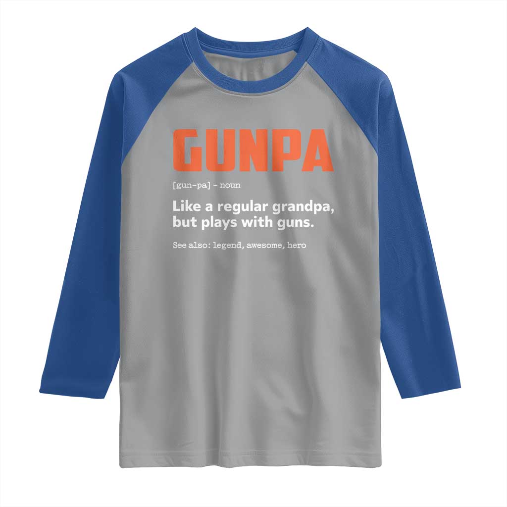 Funny Gunpa Raglan Shirt Gun Lover Grandpa Pro Gun Enthusiast - Wonder Print Shop