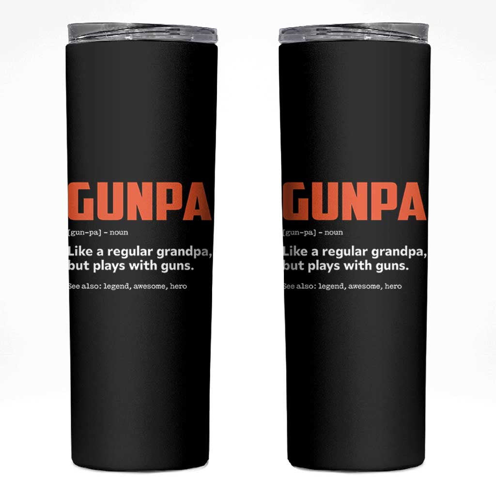 Funny Gunpa Skinny Tumbler Gun Lover Grandpa Pro Gun Enthusiast - Wonder Print Shop