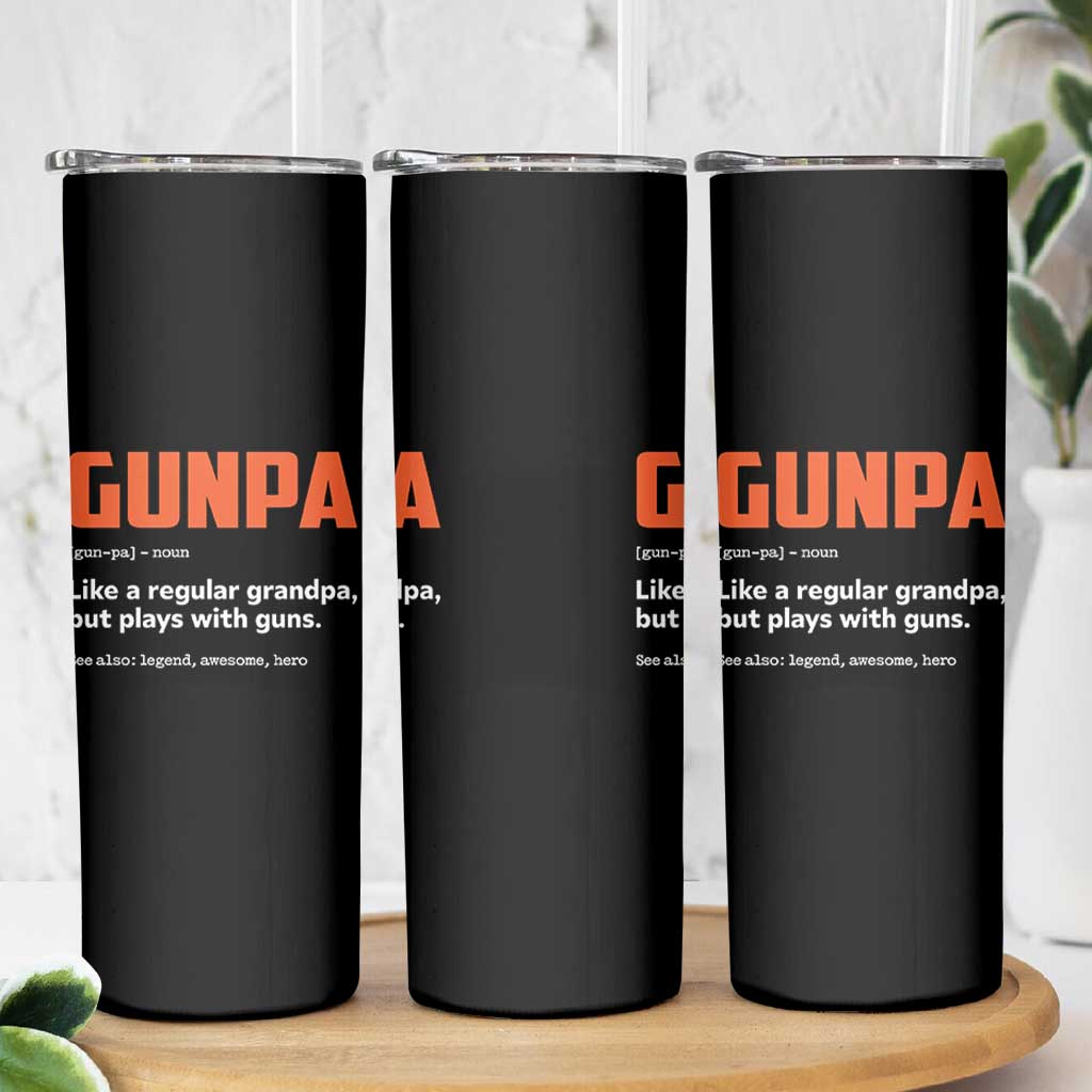 Funny Gunpa Skinny Tumbler Gun Lover Grandpa Pro Gun Enthusiast - Wonder Print Shop