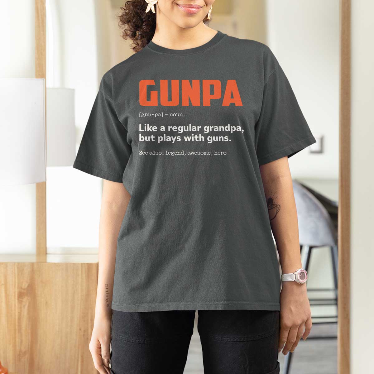 Funny Gunpa T Shirt For Women Gun Lover Grandpa Pro Gun Enthusiast - Wonder Print Shop
