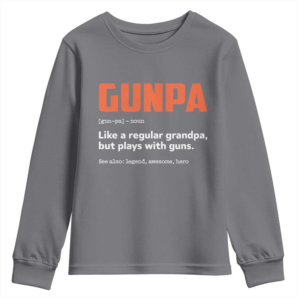 Funny Gunpa Youth Sweatshirt Gun Lover Grandpa Pro Gun Enthusiast - Wonder Print Shop