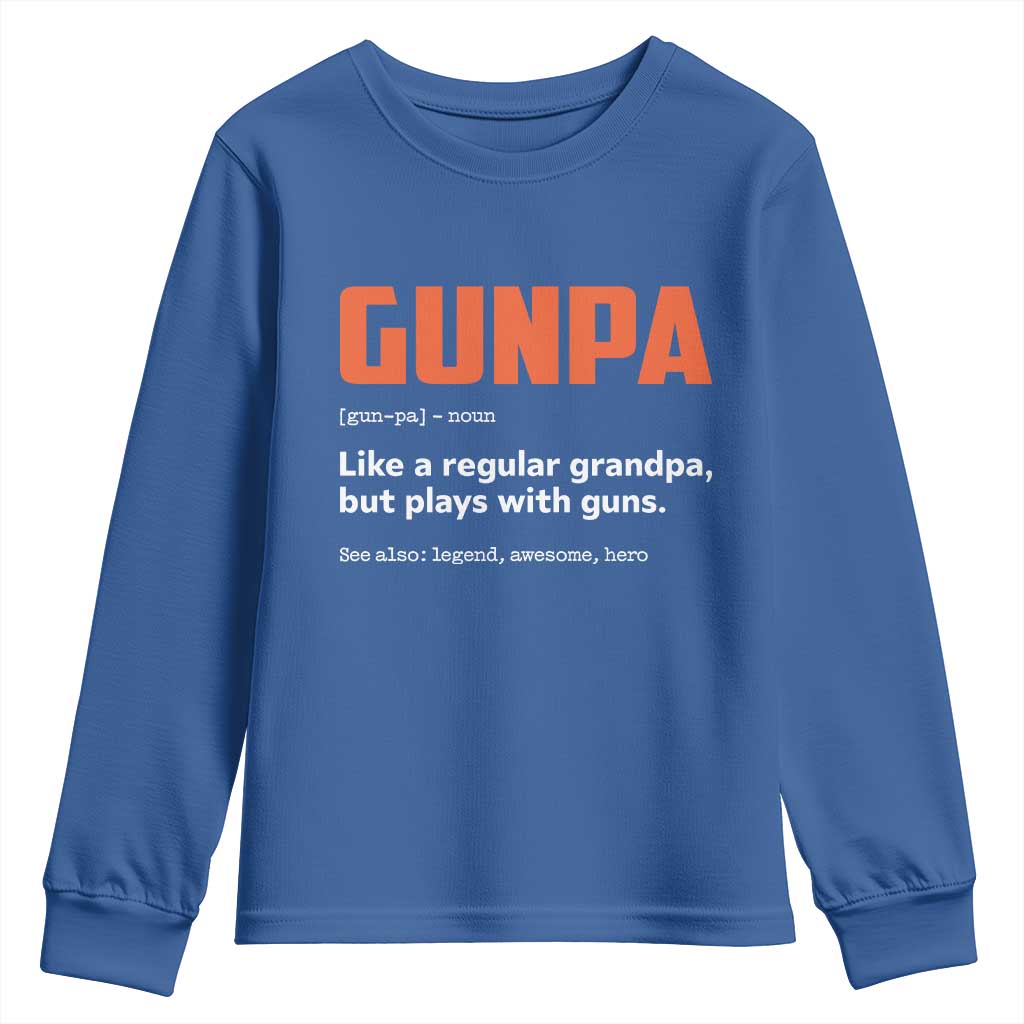 Funny Gunpa Youth Sweatshirt Gun Lover Grandpa Pro Gun Enthusiast - Wonder Print Shop