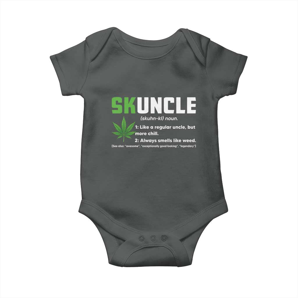 Funny Uncle Weed Smoker Baby Onesie Skuncle Definition Funny Weed Pot Cannabis Marijuana