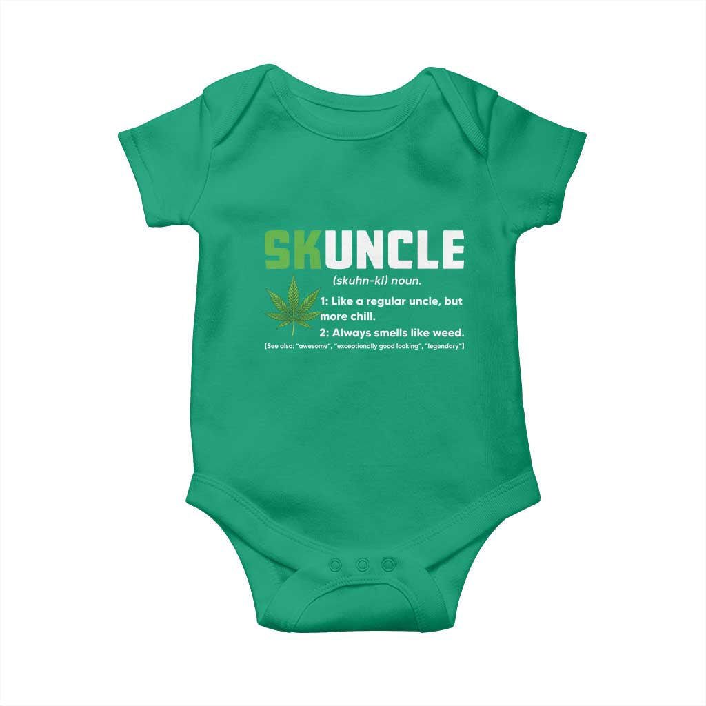 Funny Uncle Weed Smoker Baby Onesie Skuncle Definition Funny Weed Pot Cannabis Marijuana
