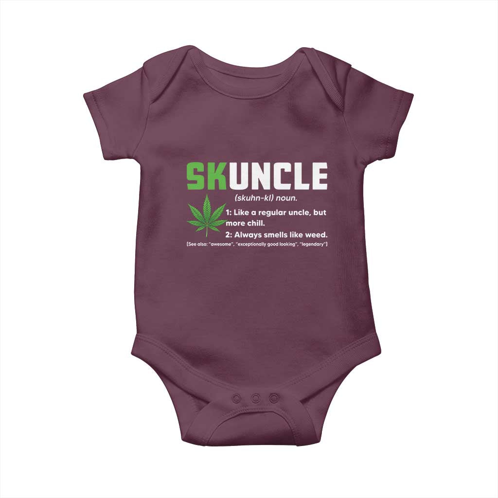 Funny Uncle Weed Smoker Baby Onesie Skuncle Definition Funny Weed Pot Cannabis Marijuana