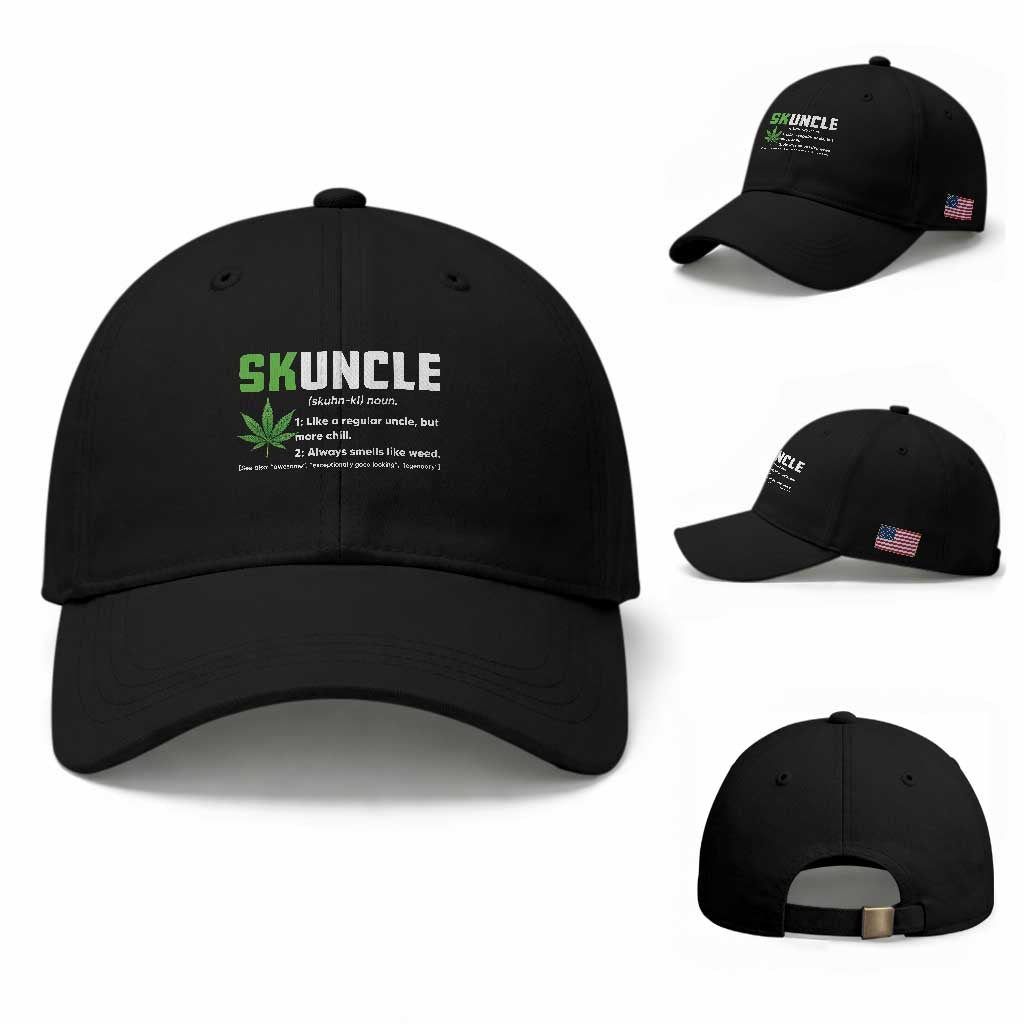 Funny Uncle Weed Smoker Baseball Cap Skuncle Definition Funny Weed Pot Cannabis Marijuana