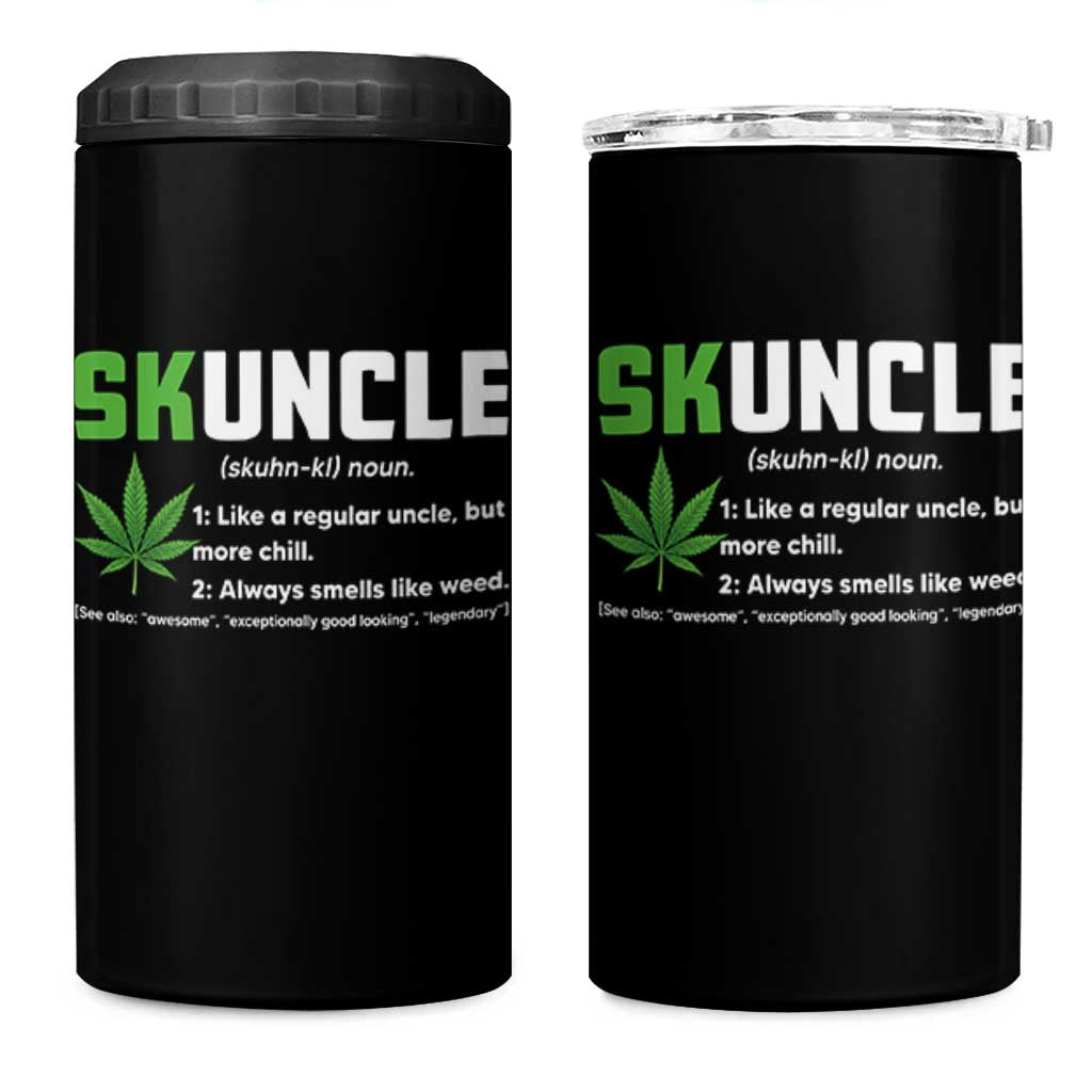 Funny Uncle Weed Smoker 4 in 1 Can Cooler Tumbler Skuncle Definition Funny Weed Pot Cannabis Marijuana