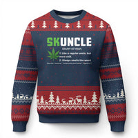 Funny Uncle Weed Smoker Ugly Christmas Sweater Skuncle Definition Funny Weed Pot Cannabis Marijuana