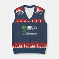 Funny Uncle Weed Smoker V-Neck Knit Sweater Vest Skuncle Definition Funny Weed Pot Cannabis Marijuana