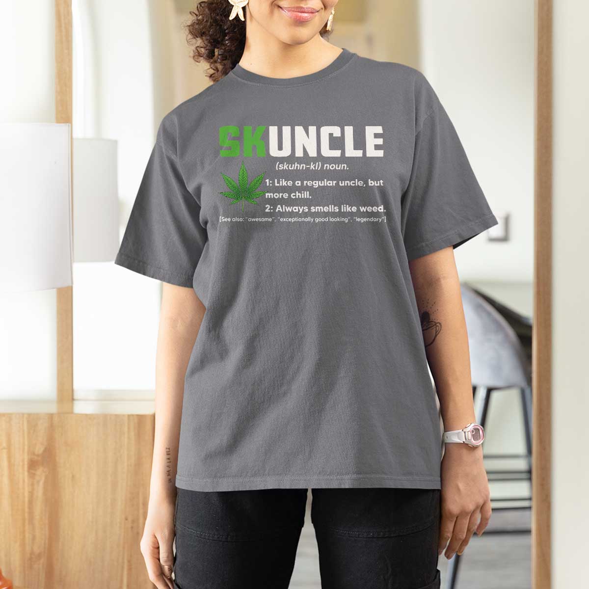 Funny Uncle Weed Smoker T Shirt For Women Skuncle Definition Funny Weed Pot Cannabis Marijuana