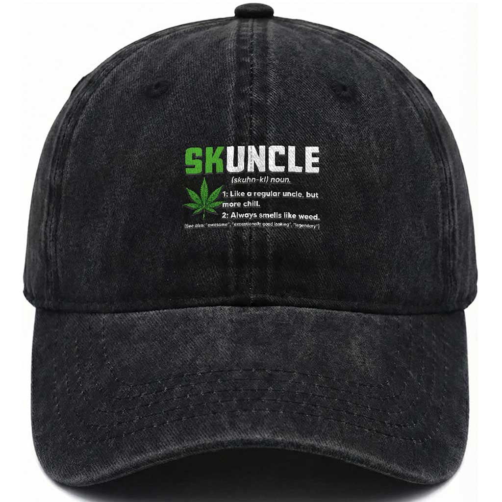 Funny Uncle Weed Smoker Washed Cotton Baseball Cap Skuncle Definition Funny Weed Pot Cannabis Marijuana