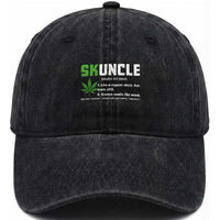 Funny Uncle Weed Smoker Washed Cotton Baseball Cap Skuncle Definition Funny Weed Pot Cannabis Marijuana