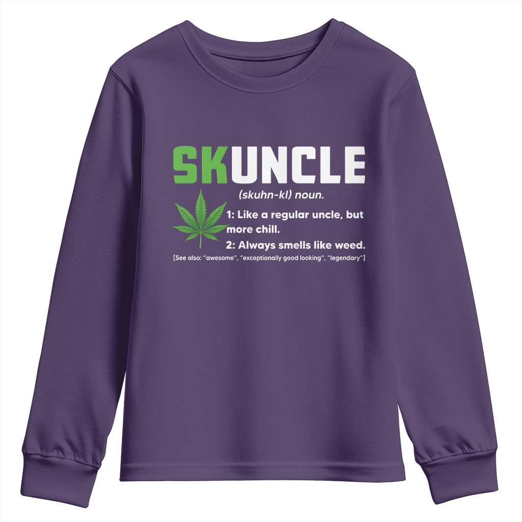 Funny Uncle Weed Smoker Youth Sweatshirt Skuncle Definition Funny Weed Pot Cannabis Marijuana