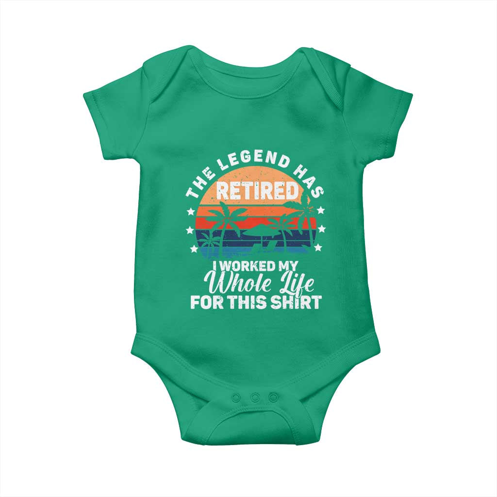 Funny Retirement Baby Onesie Retro Vintage I Worked My Whole Life for This Shirt - Wonder Print Shop