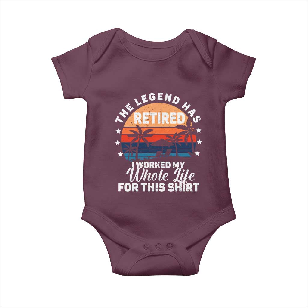 Funny Retirement Baby Onesie Retro Vintage I Worked My Whole Life for This Shirt - Wonder Print Shop