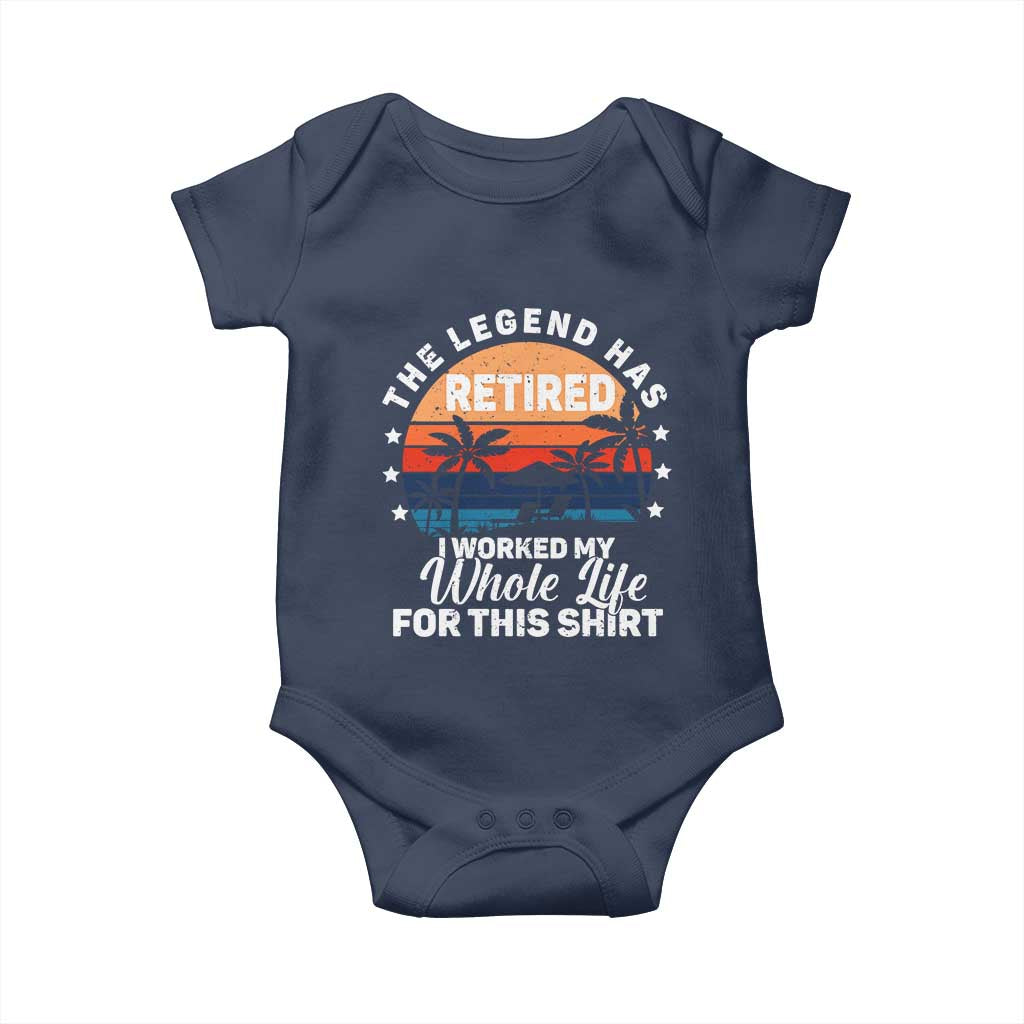Funny Retirement Baby Onesie Retro Vintage I Worked My Whole Life for This Shirt - Wonder Print Shop