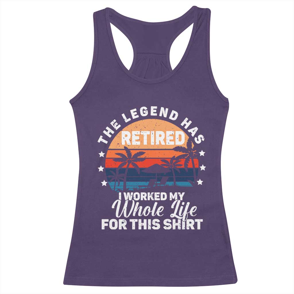 Funny Retirement Racerback Tank Top Retro Vintage I Worked My Whole Life for This Shirt - Wonder Print Shop