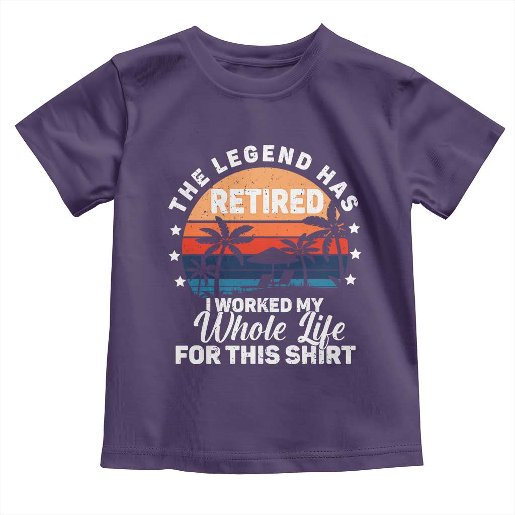 Funny Retirement Toddler T Shirt Retro Vintage I Worked My Whole Life for This Shirt - Wonder Print Shop