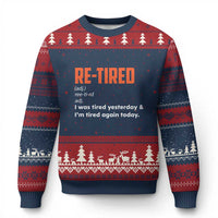 Funny Retirement Ugly Christmas Sweater Re-tired Retired Definition Gag Gift Orange