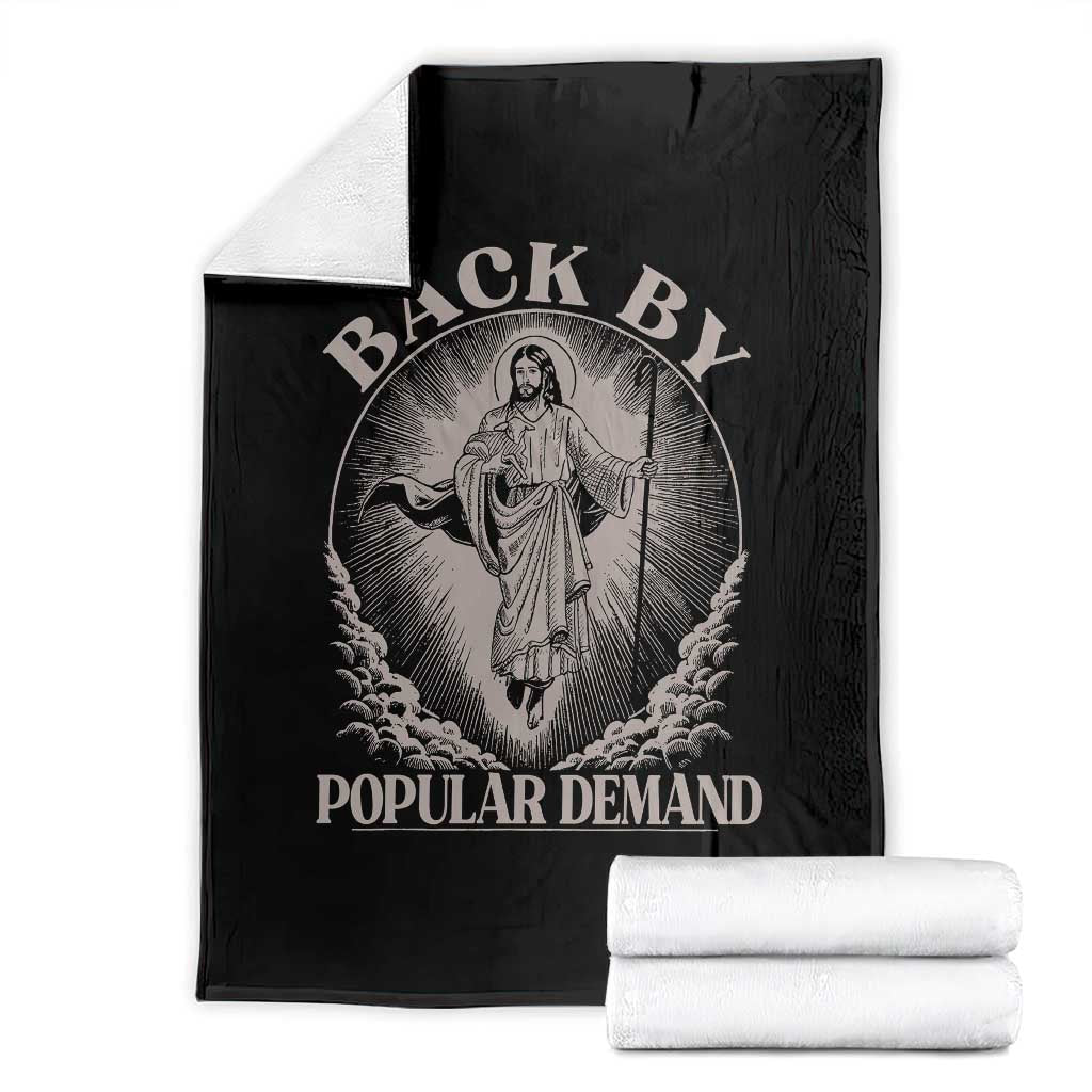 Funny Jesus Back Throw Blanket Retro Funny Sayings Easter Back By Popular Demand - Wonder Print Shop