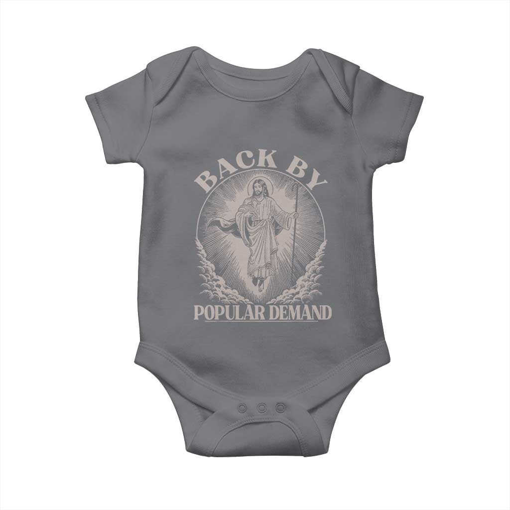 Funny Jesus Back Baby Onesie Retro Funny Sayings Easter Back By Popular Demand - Wonder Print Shop