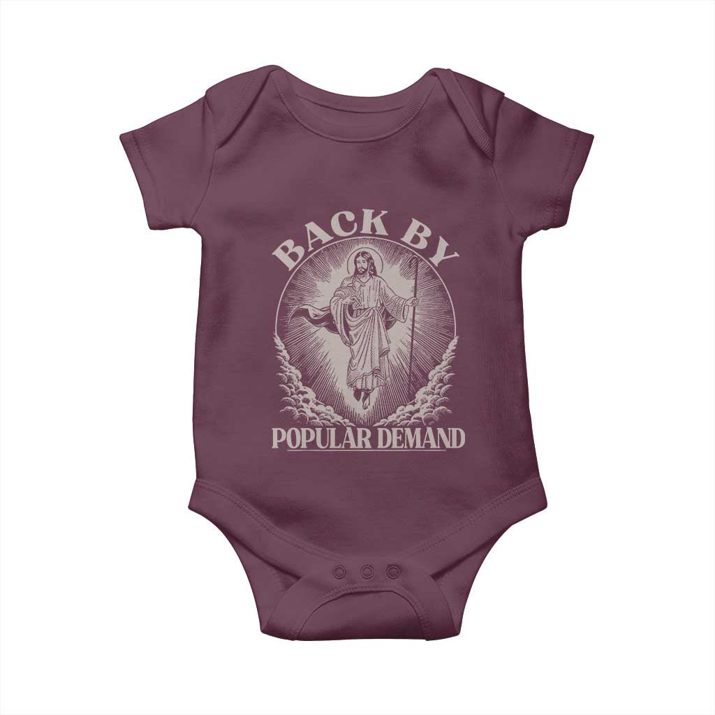 Funny Jesus Back Baby Onesie Retro Funny Sayings Easter Back By Popular Demand - Wonder Print Shop