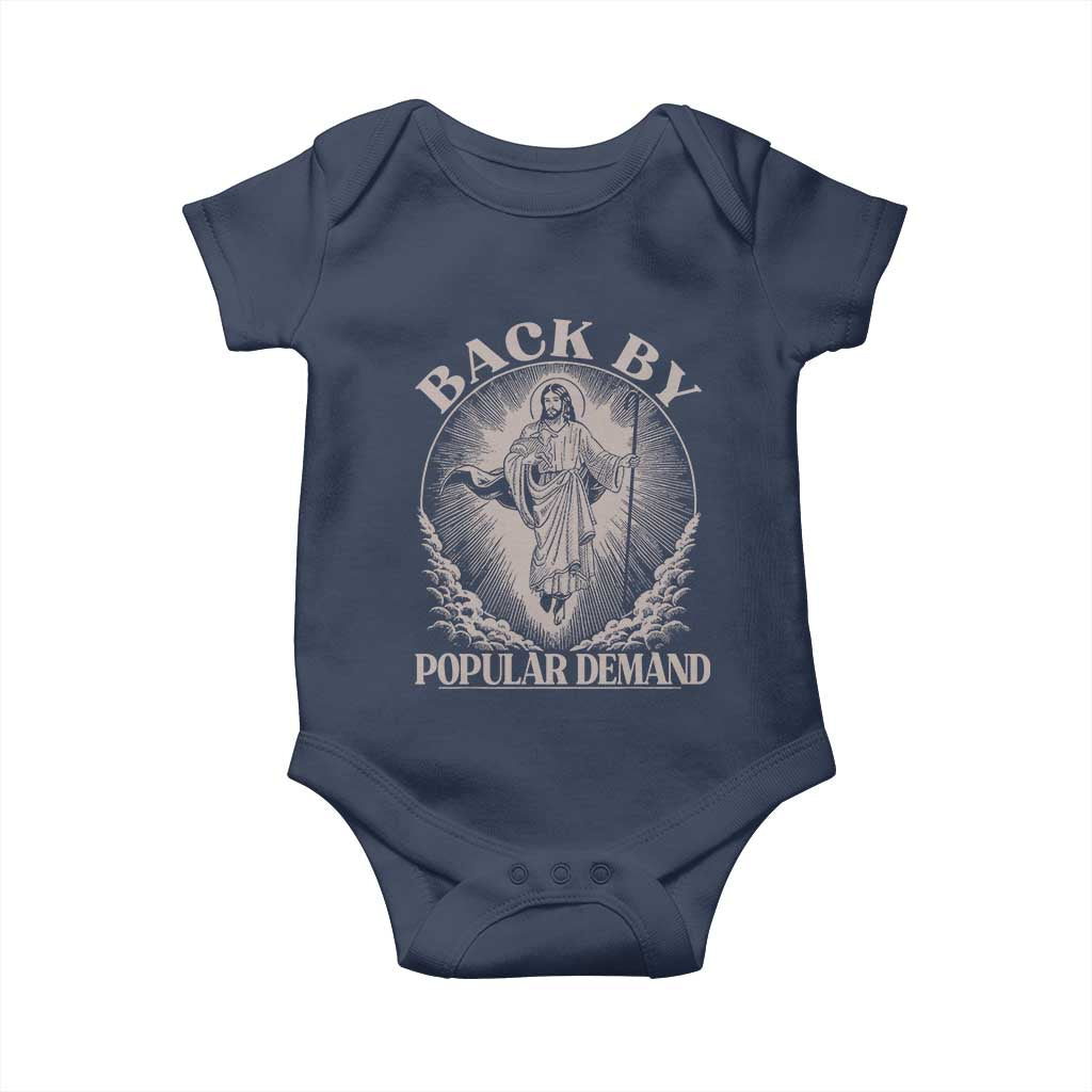 Funny Jesus Back Baby Onesie Retro Funny Sayings Easter Back By Popular Demand - Wonder Print Shop