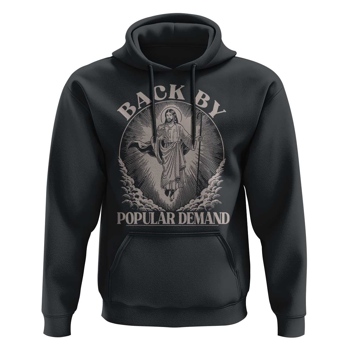 Funny Jesus Back Hoodie Retro Funny Sayings Easter Back By Popular Demand - Wonder Print Shop