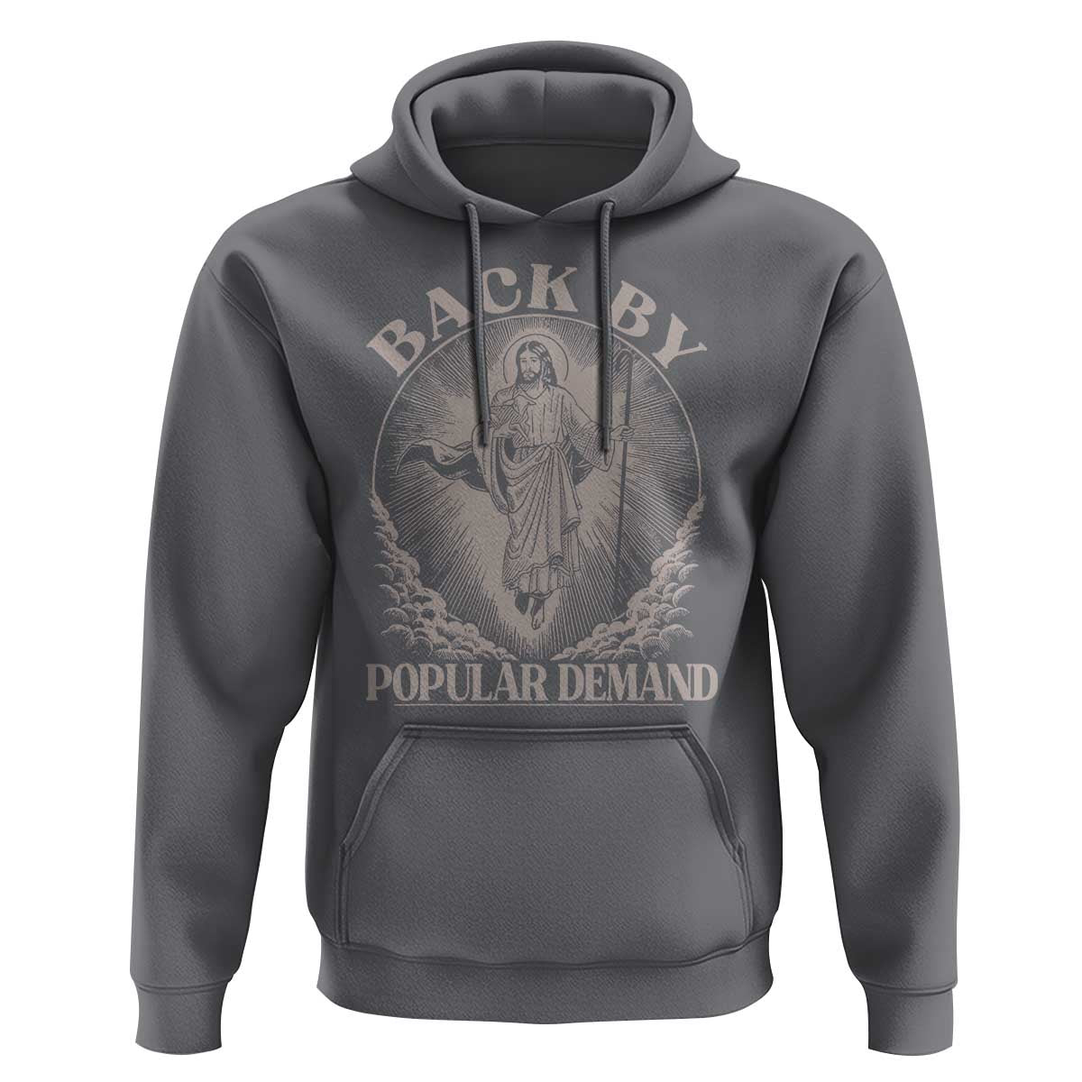 Funny Jesus Back Hoodie Retro Funny Sayings Easter Back By Popular Demand - Wonder Print Shop