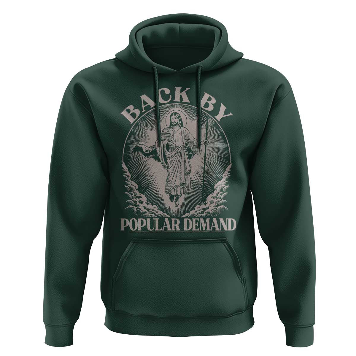 Funny Jesus Back Hoodie Retro Funny Sayings Easter Back By Popular Demand - Wonder Print Shop