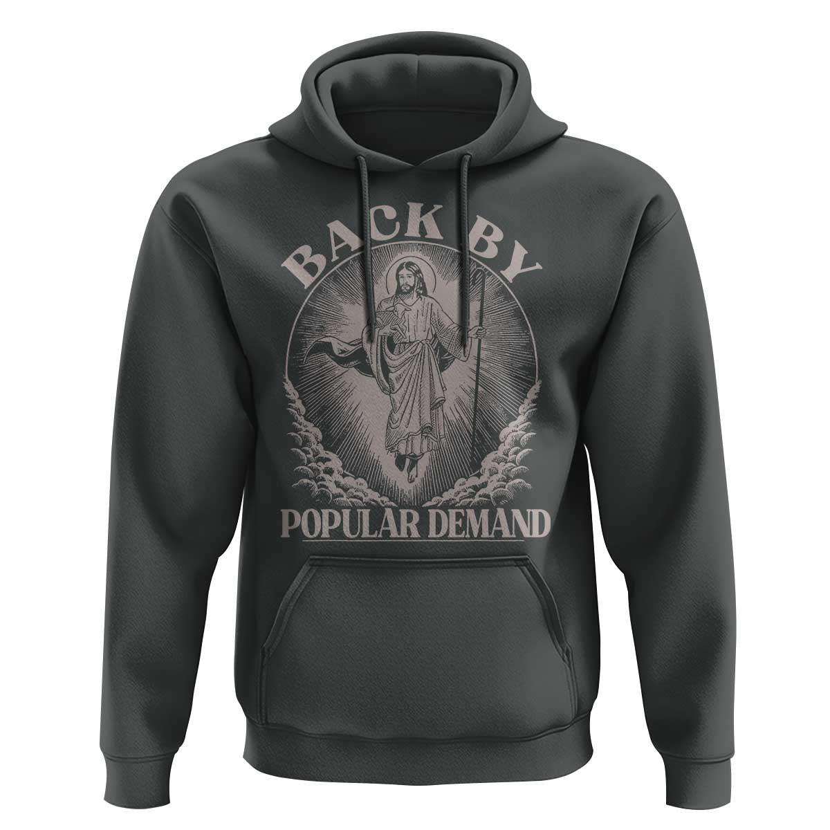 Funny Jesus Back Hoodie Retro Funny Sayings Easter Back By Popular Demand - Wonder Print Shop