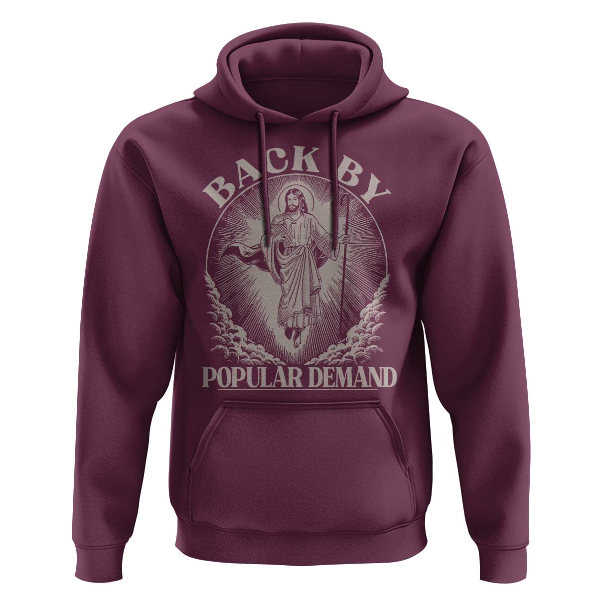 Funny Jesus Back Hoodie Retro Funny Sayings Easter Back By Popular Demand - Wonder Print Shop