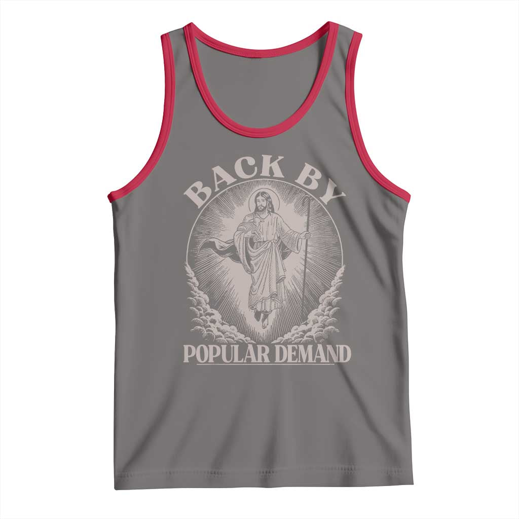 Funny Jesus Back Tank Top Retro Funny Sayings Easter Back By Popular Demand - Wonder Print Shop