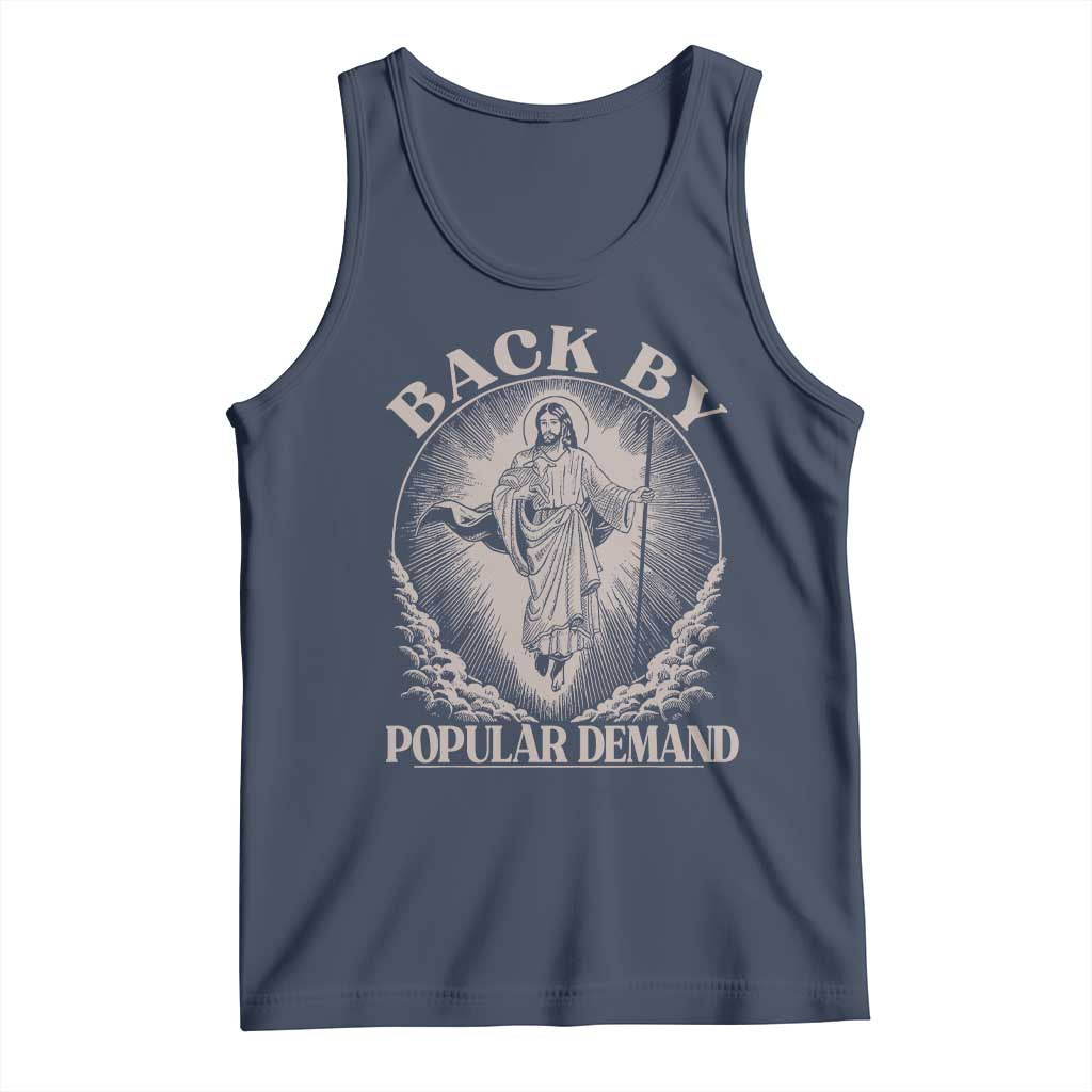 Funny Jesus Back Tank Top Retro Funny Sayings Easter Back By Popular Demand - Wonder Print Shop