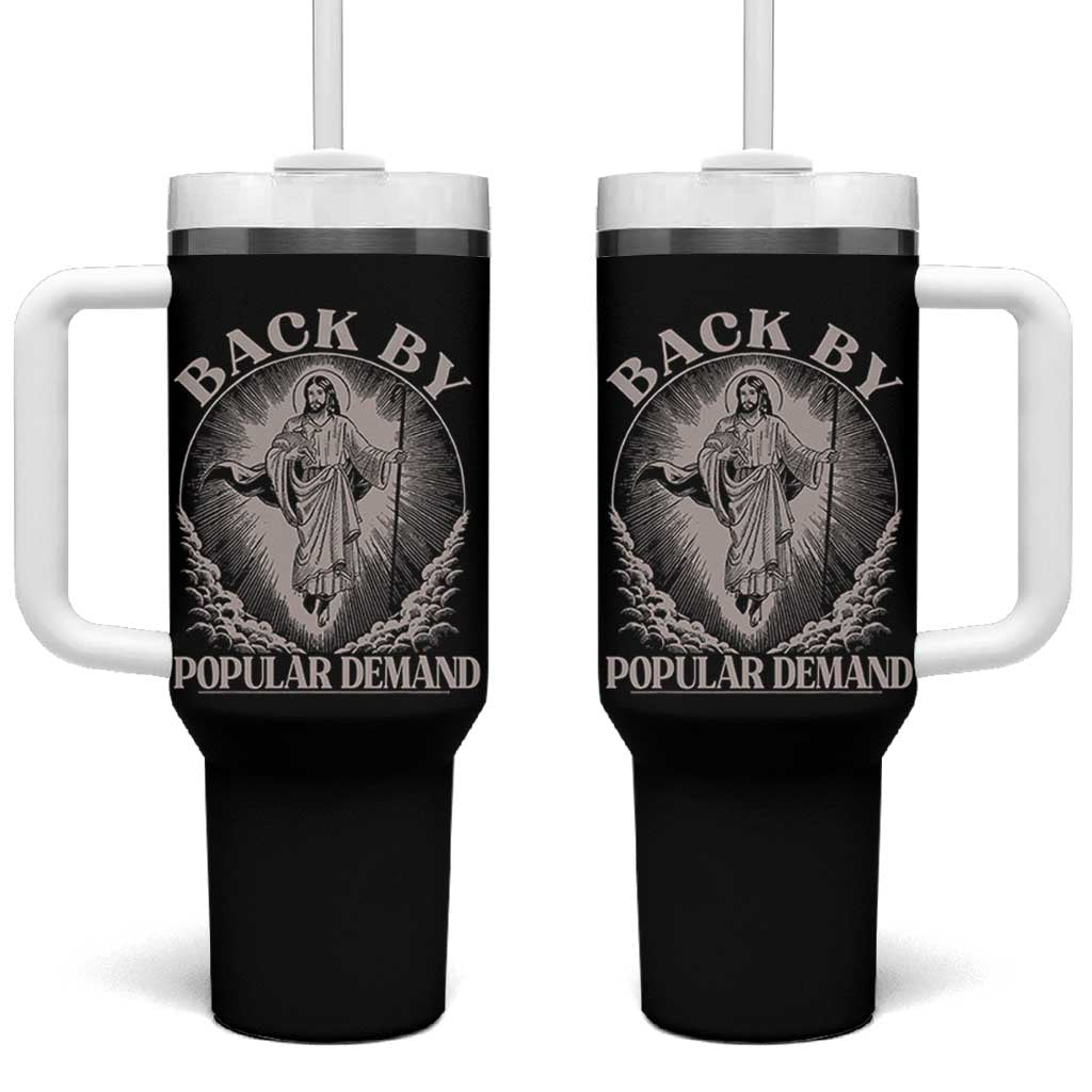 Funny Jesus Back Tumbler With Handle Retro Funny Sayings Easter Back By Popular Demand - Wonder Print Shop
