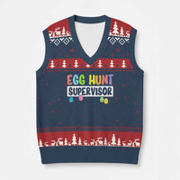 Easter Egg Hunt Supervisor V-Neck Knit Sweater Vest Funny Mom Dad - Wonder Print Shop