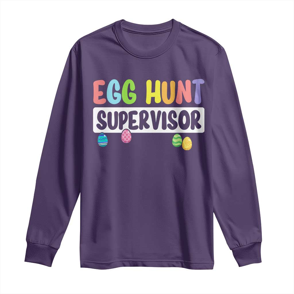 Easter Egg Hunt Supervisor Long Sleeve Shirt Funny Mom Dad - Wonder Print Shop
