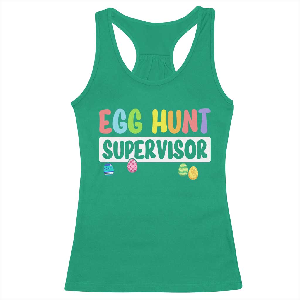 Easter Egg Hunt Supervisor Racerback Tank Top Funny Mom Dad - Wonder Print Shop
