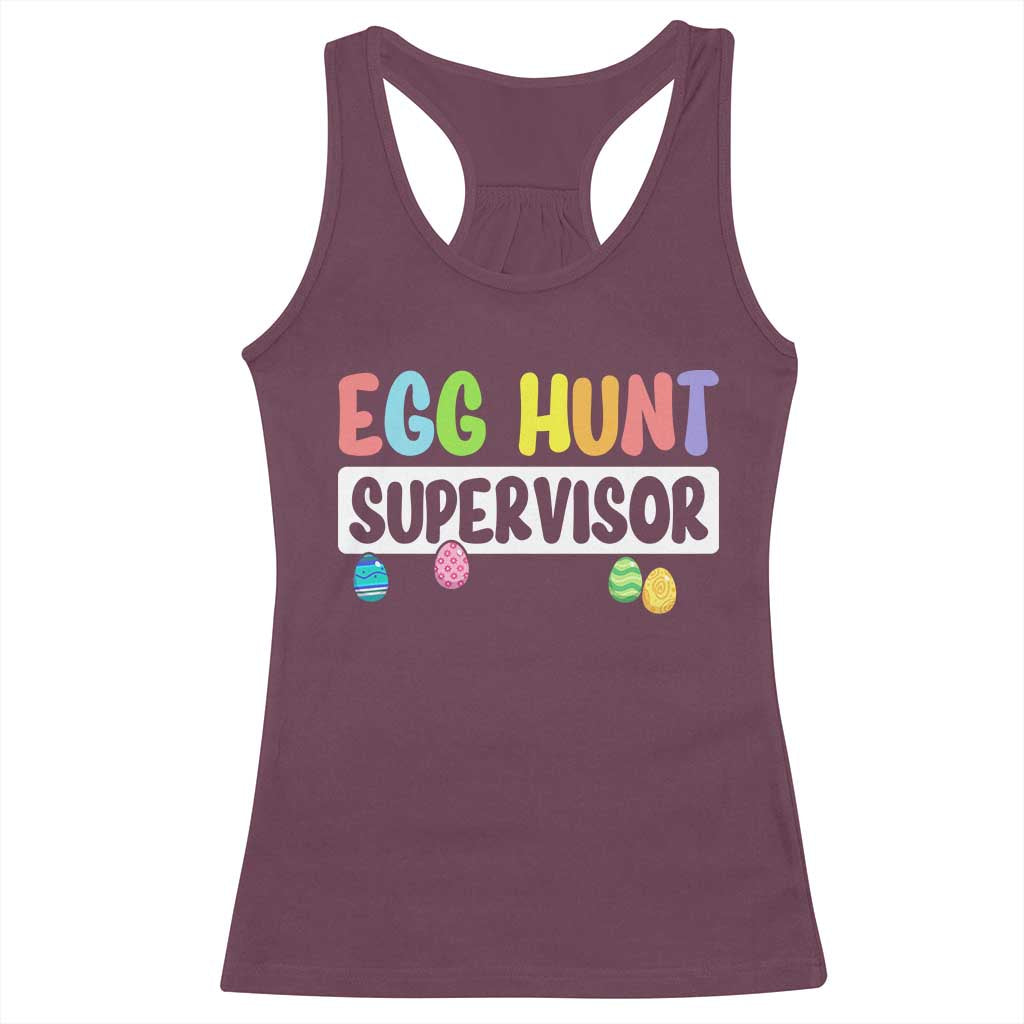 Easter Egg Hunt Supervisor Racerback Tank Top Funny Mom Dad - Wonder Print Shop