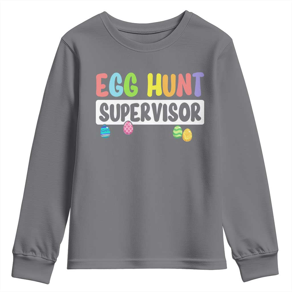 Easter Egg Hunt Supervisor Youth Sweatshirt Funny Mom Dad - Wonder Print Shop