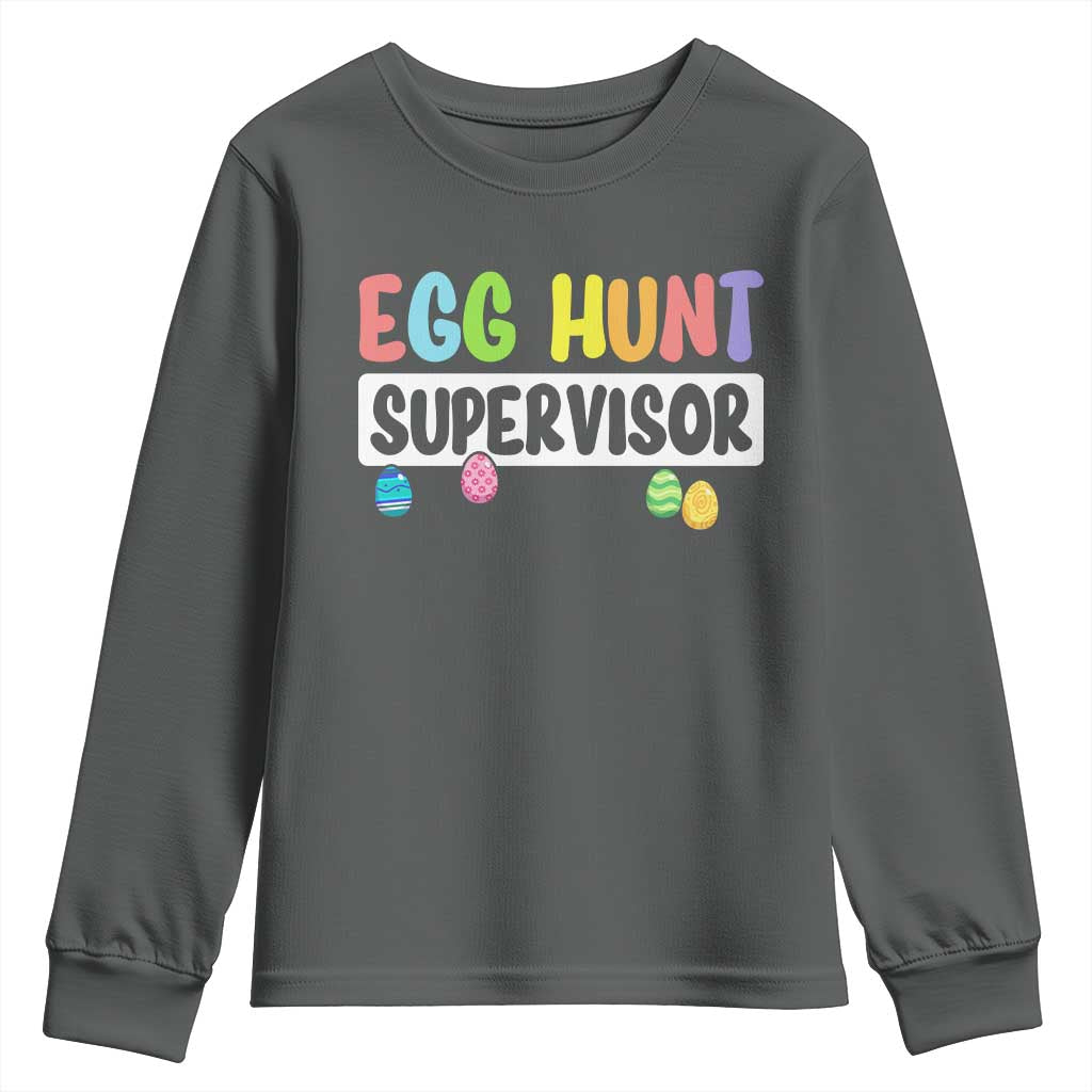 Easter Egg Hunt Supervisor Youth Sweatshirt Funny Mom Dad - Wonder Print Shop