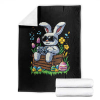 Gamer Rabbit Throw Blanket Cute Bunny Gaming Eggs Video Games Easter Pixel Garden - Wonder Print Shop