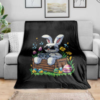Gamer Rabbit Throw Blanket Cute Bunny Gaming Eggs Video Games Easter Pixel Garden - Wonder Print Shop