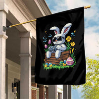 Gamer Rabbit Garden Flag Cute Bunny Gaming Eggs Video Games Easter Pixel Garden - Wonder Print Shop
