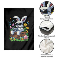 Gamer Rabbit Garden Flag Cute Bunny Gaming Eggs Video Games Easter Pixel Garden - Wonder Print Shop