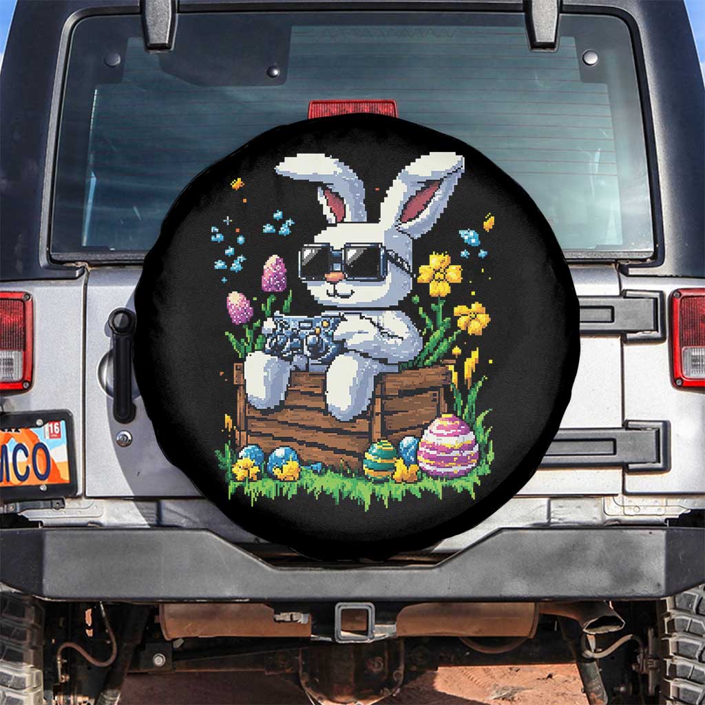Gamer Rabbit Spare Tire Cover Cute Bunny Gaming Eggs Video Games Easter Pixel Garden - Wonder Print Shop