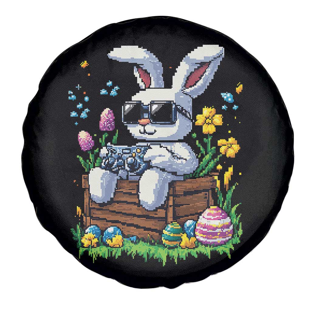 Gamer Rabbit Spare Tire Cover Cute Bunny Gaming Eggs Video Games Easter Pixel Garden - Wonder Print Shop