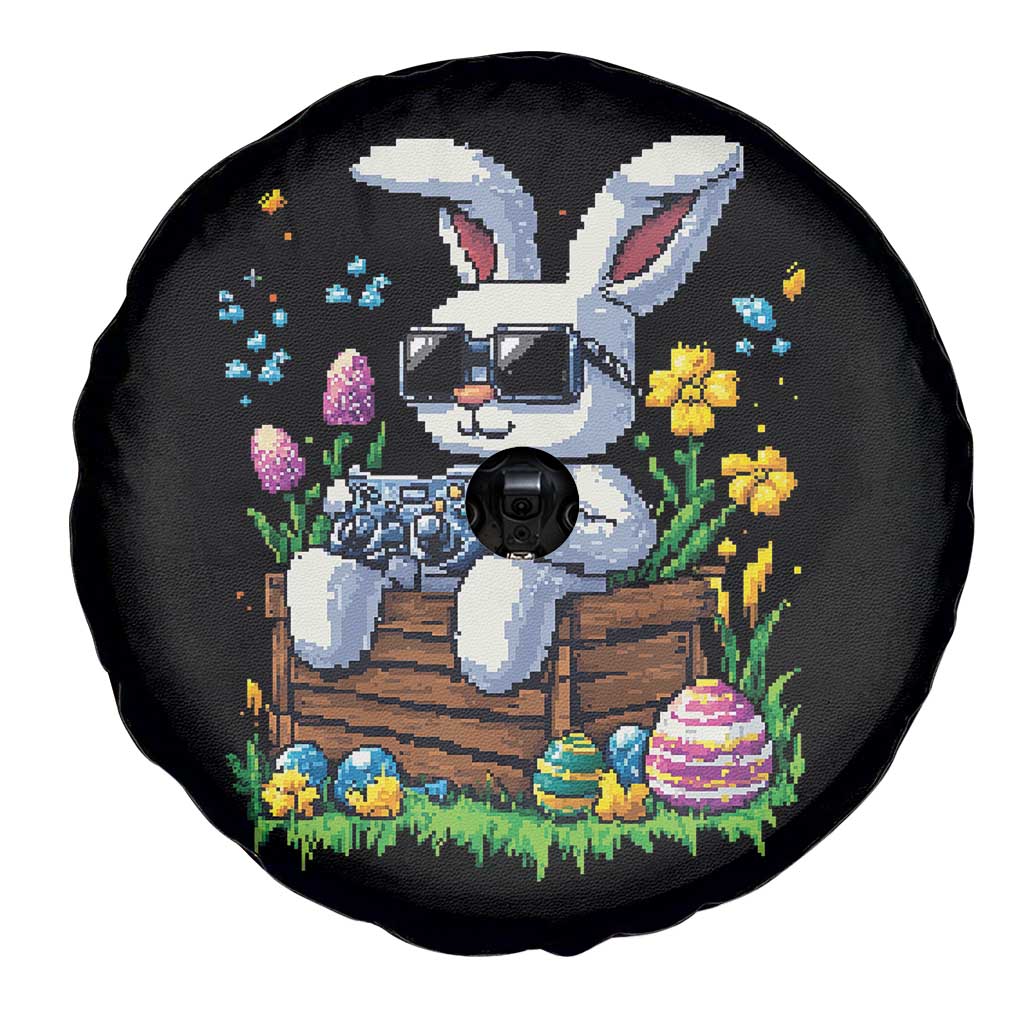 Gamer Rabbit Spare Tire Cover Cute Bunny Gaming Eggs Video Games Easter Pixel Garden - Wonder Print Shop