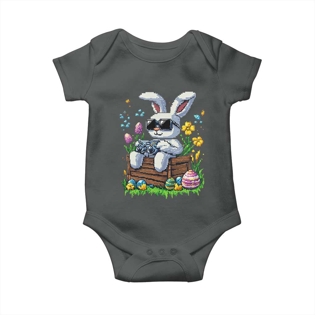 Gamer Rabbit Baby Onesie Cute Bunny Gaming Eggs Video Games Easter Pixel Garden - Wonder Print Shop