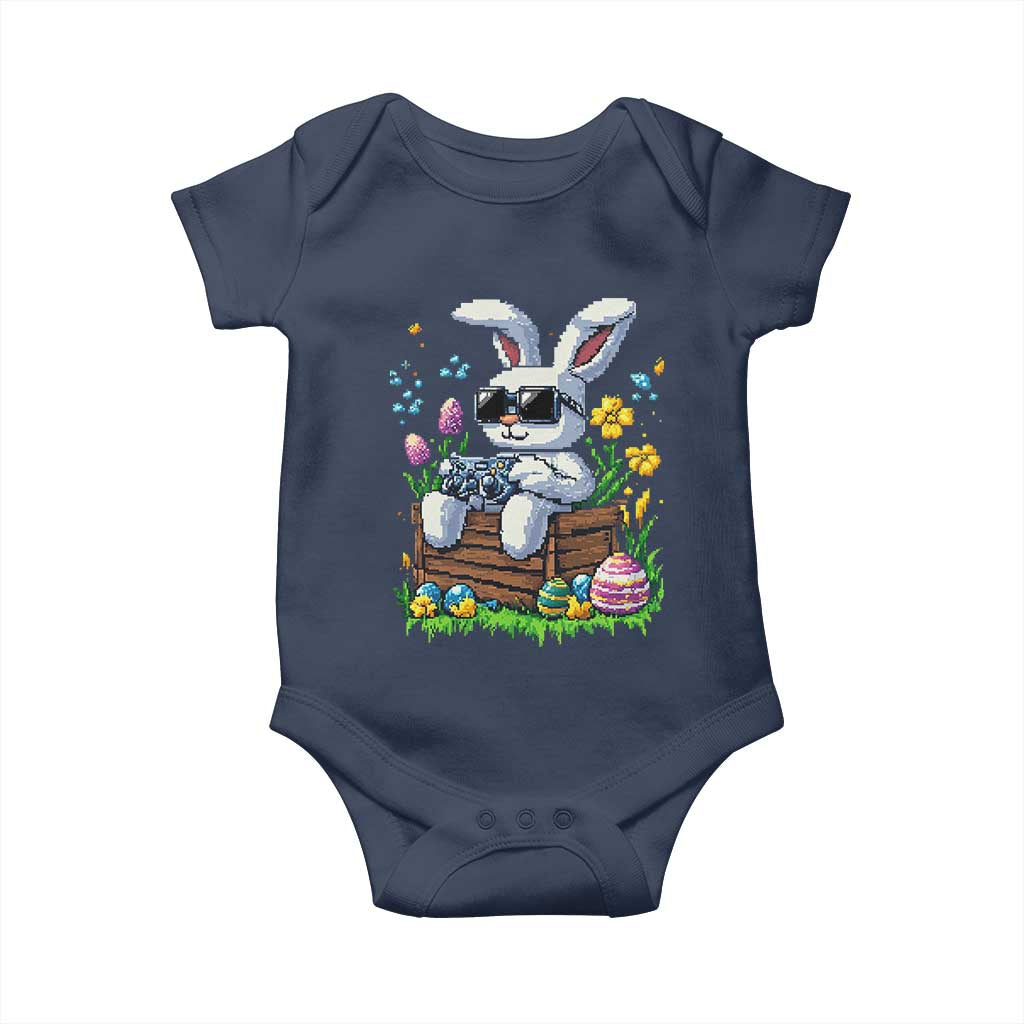 Gamer Rabbit Baby Onesie Cute Bunny Gaming Eggs Video Games Easter Pixel Garden - Wonder Print Shop